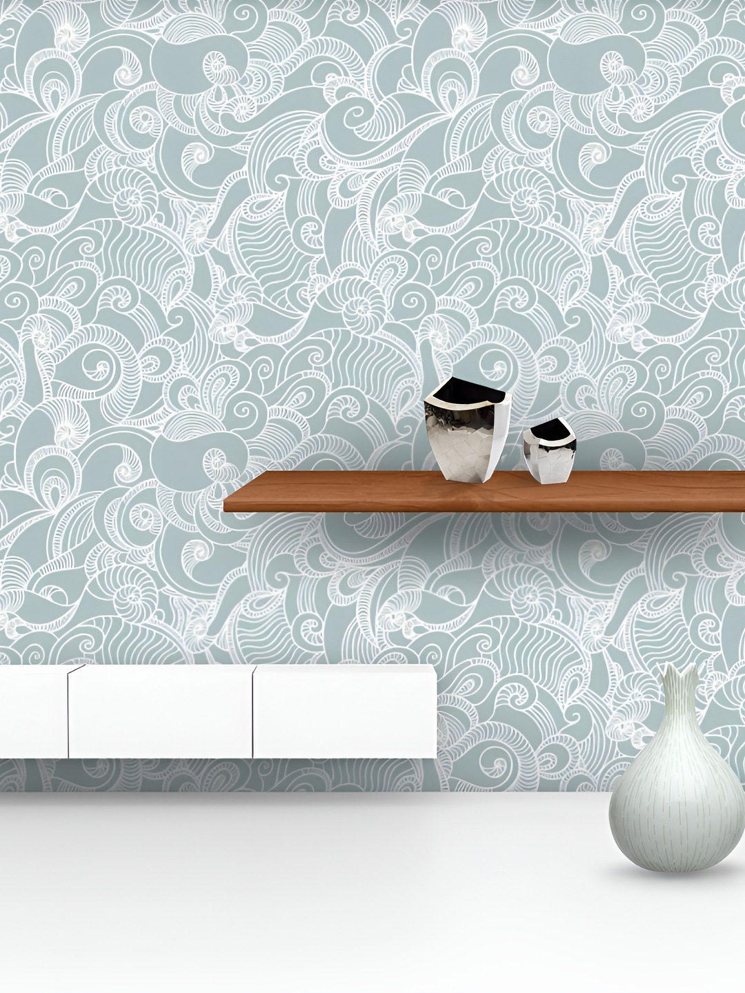 

ArtzFolio Grey & White Abstract Printed Peel & Stick Self-Adhesive Wallpaper