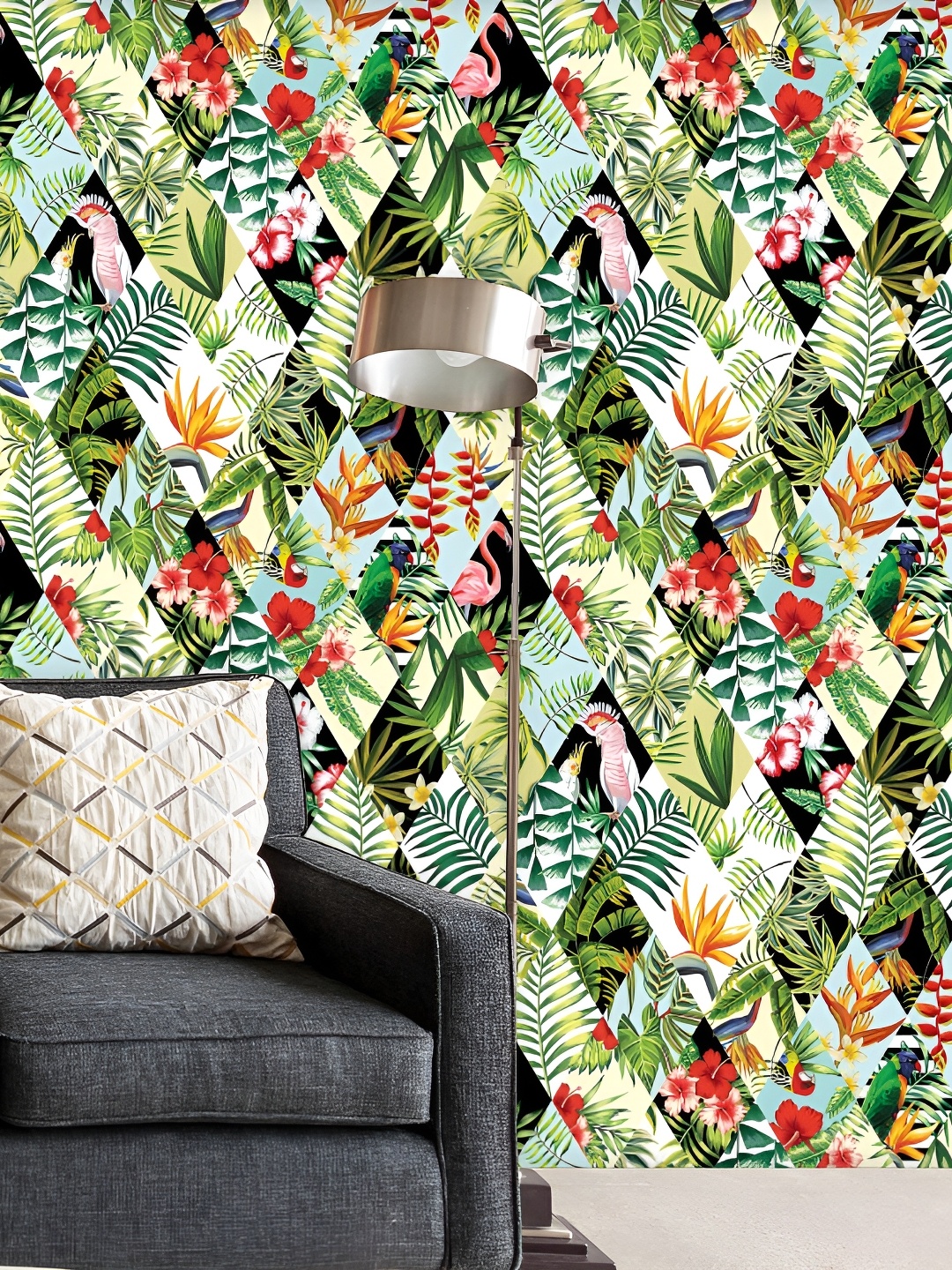 

ArtzFolio Multicolor Botanical Printed Easy-to-Peel & Stick Wallpaper, Multi