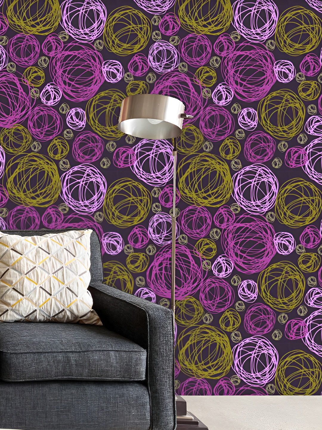 

ArtzFolio Purple & Green Abstract Printed Self-Adhesive Peel & Stick Wall Stickers