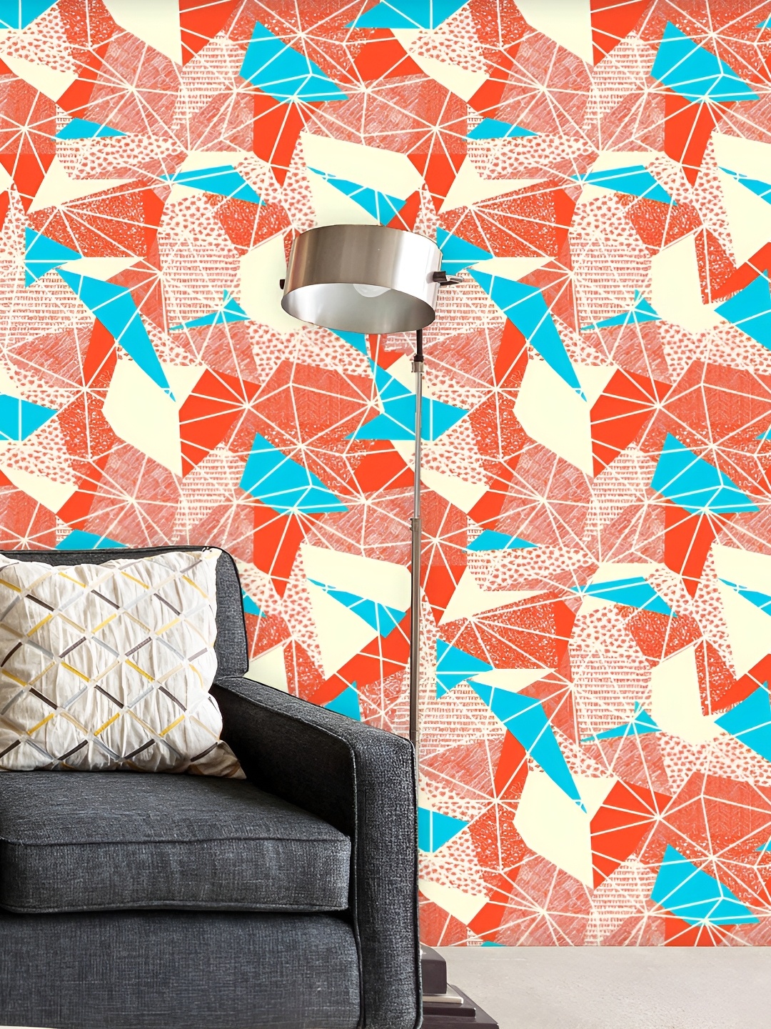 

ArtzFolio Red & Beige Printed Self Adhesive Wallpaper