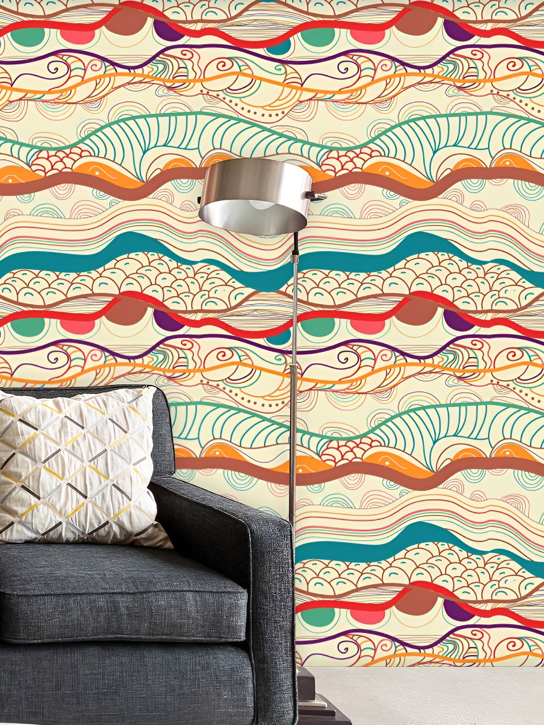 

ArtzFolio Beige & Green Printed Self-Adhesive Wallpaper