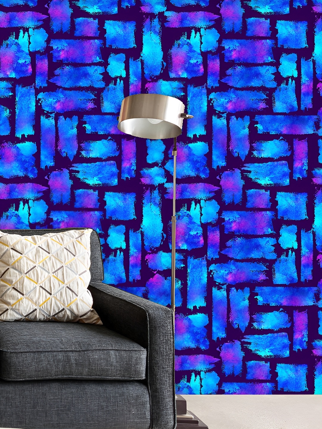 

ArtzFolio Blue & Purple Printed Self Adhesive Wallpaper