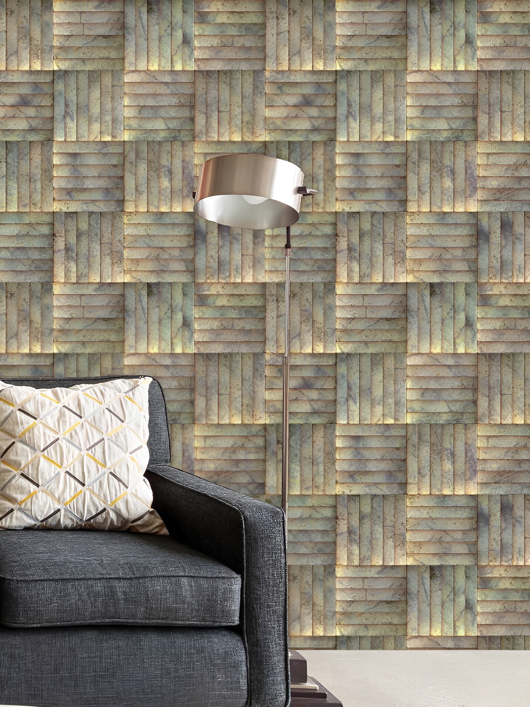 

ArtzFolio Grey & Brown Printed Self Adhesive Wallpaper
