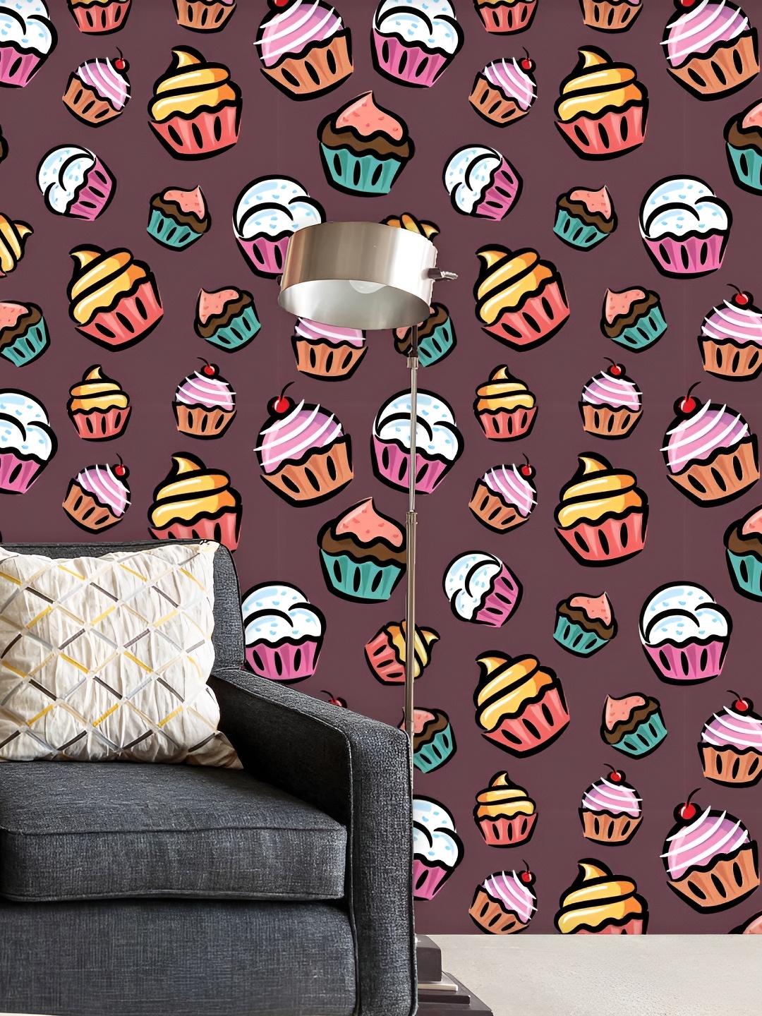 

ArtzFolio Mauve & Blue Printed Self-Adhesive Water-Resistant Wallpaper