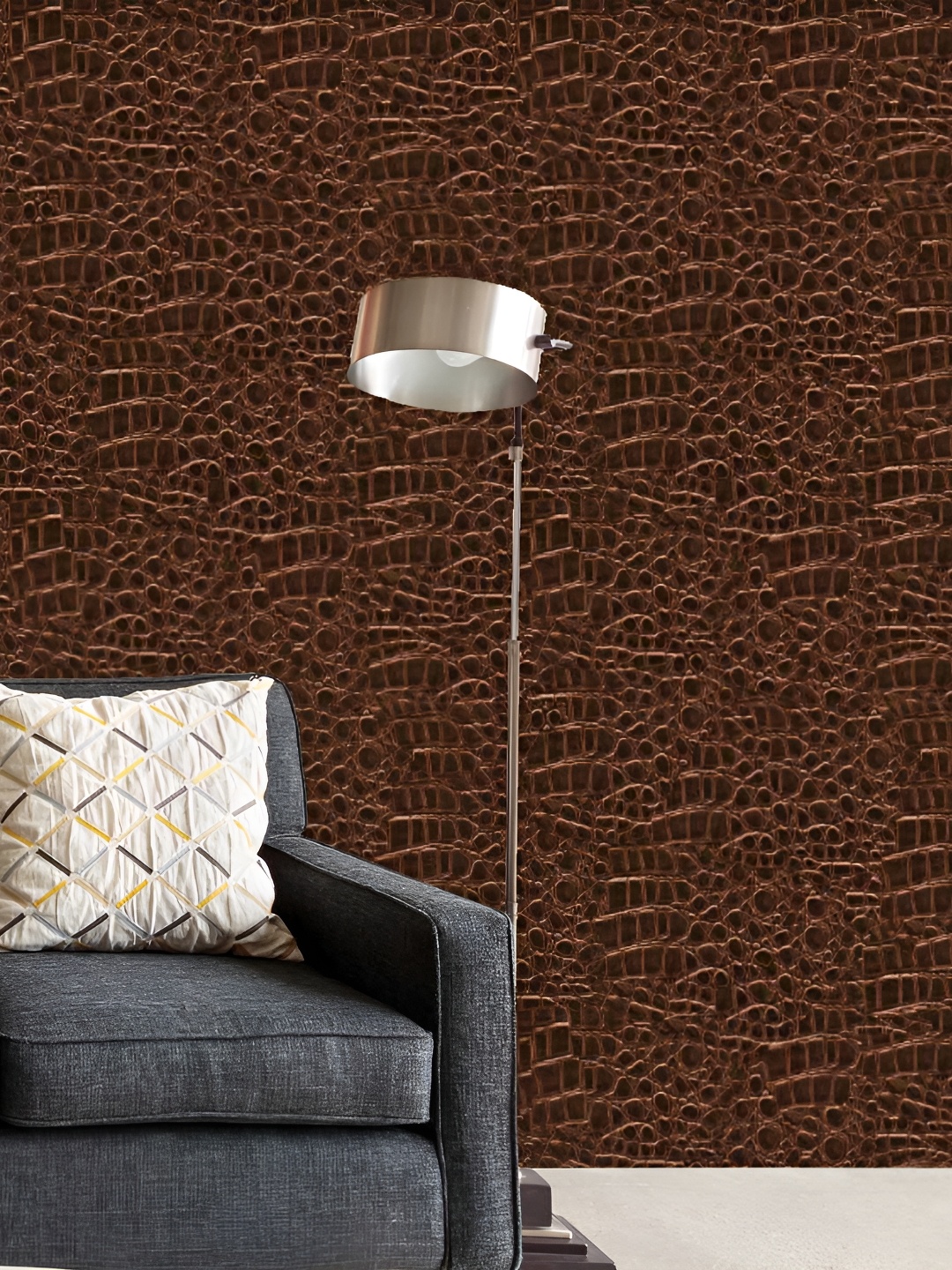 

ArtzFolio Brown Textured Self-Adhesive Peel & Stick Wallpaper