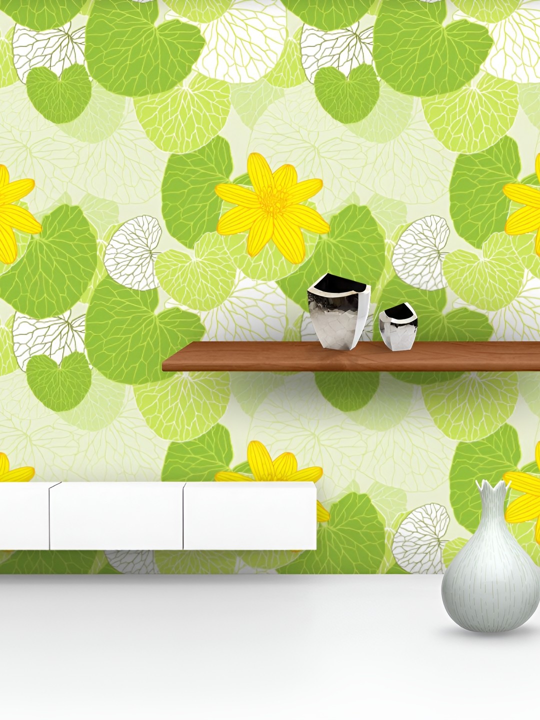 

ArtzFolio Green & Yellow Floral Printed Self Adhesive Decals & Stickers