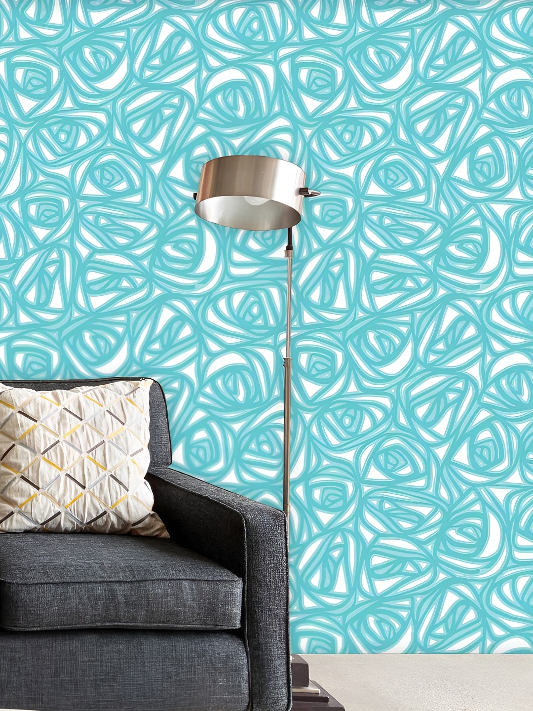 

ArtzFolio Blue & White Printed Peel & Stick Wall Decal