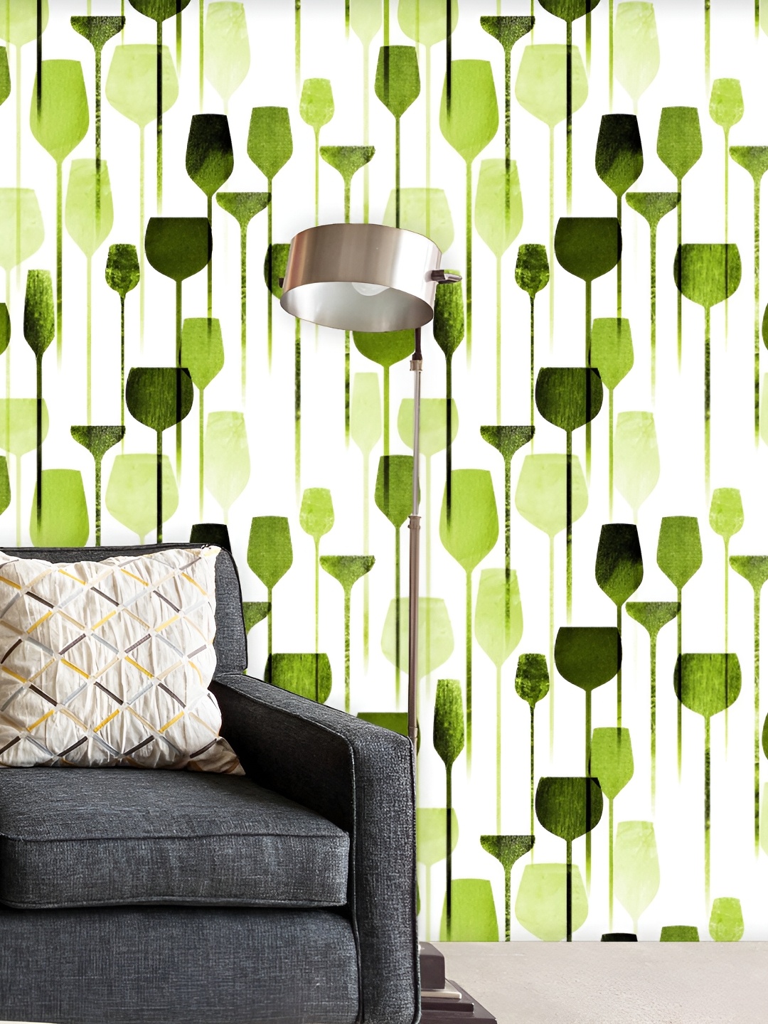 

ArtzFolio White & Green Printed Peel & Stick Wall Decals