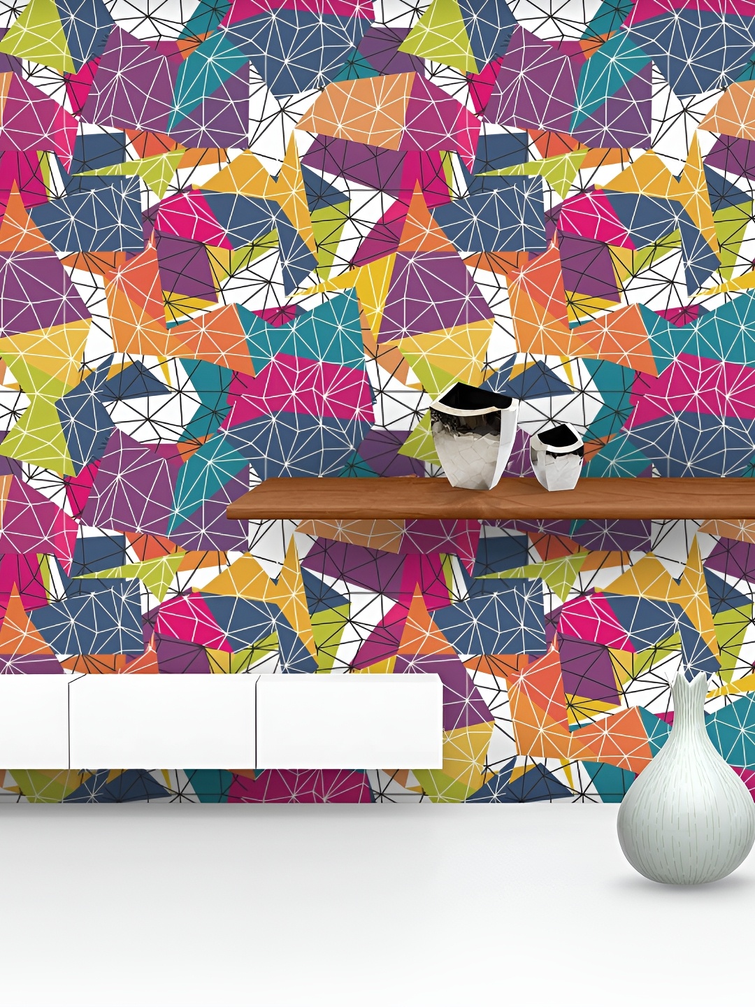 

ArtzFolio Pink & Purple Geometric Printed Peel & Stick Wall Decal