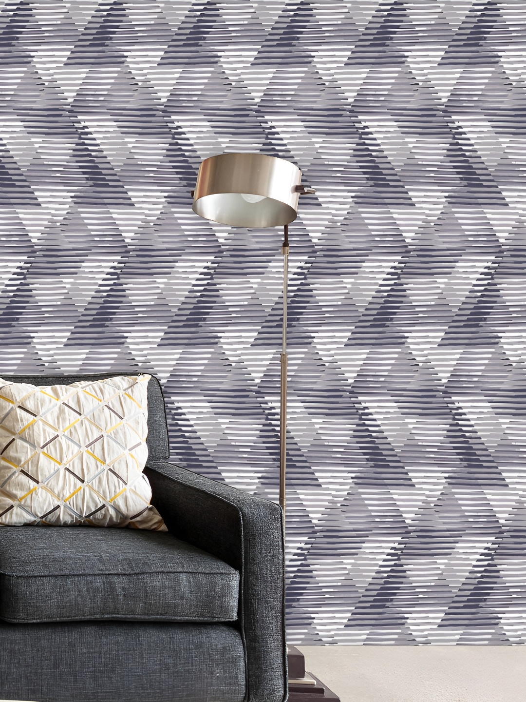 

ArtzFolio White & Grey Geometric Printed Self Adhesive Wall Sicker