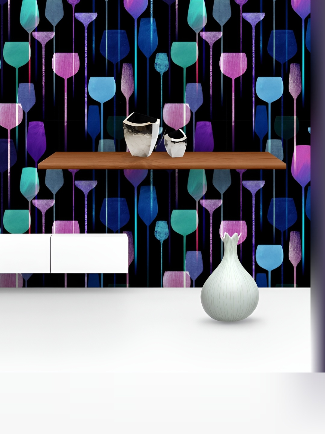 

ArtzFolio Black & Pink Printed Self Adhesive Wallpaper