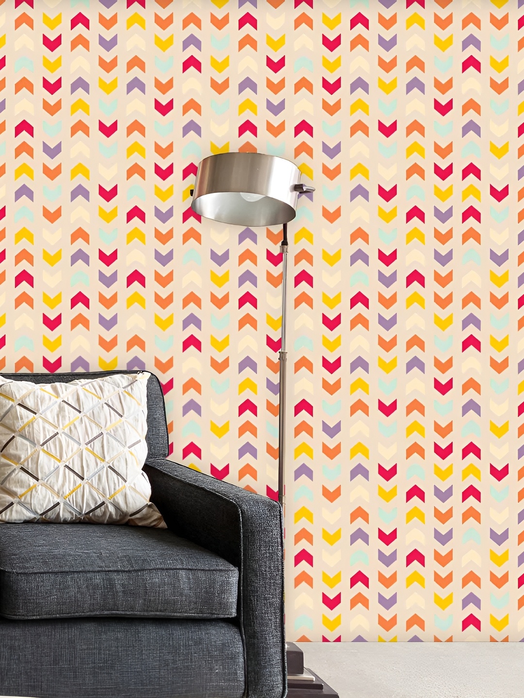 

ArtzFolio Pink & Beige Geometric Printed Self Adhesive Waterproof Wallpaper