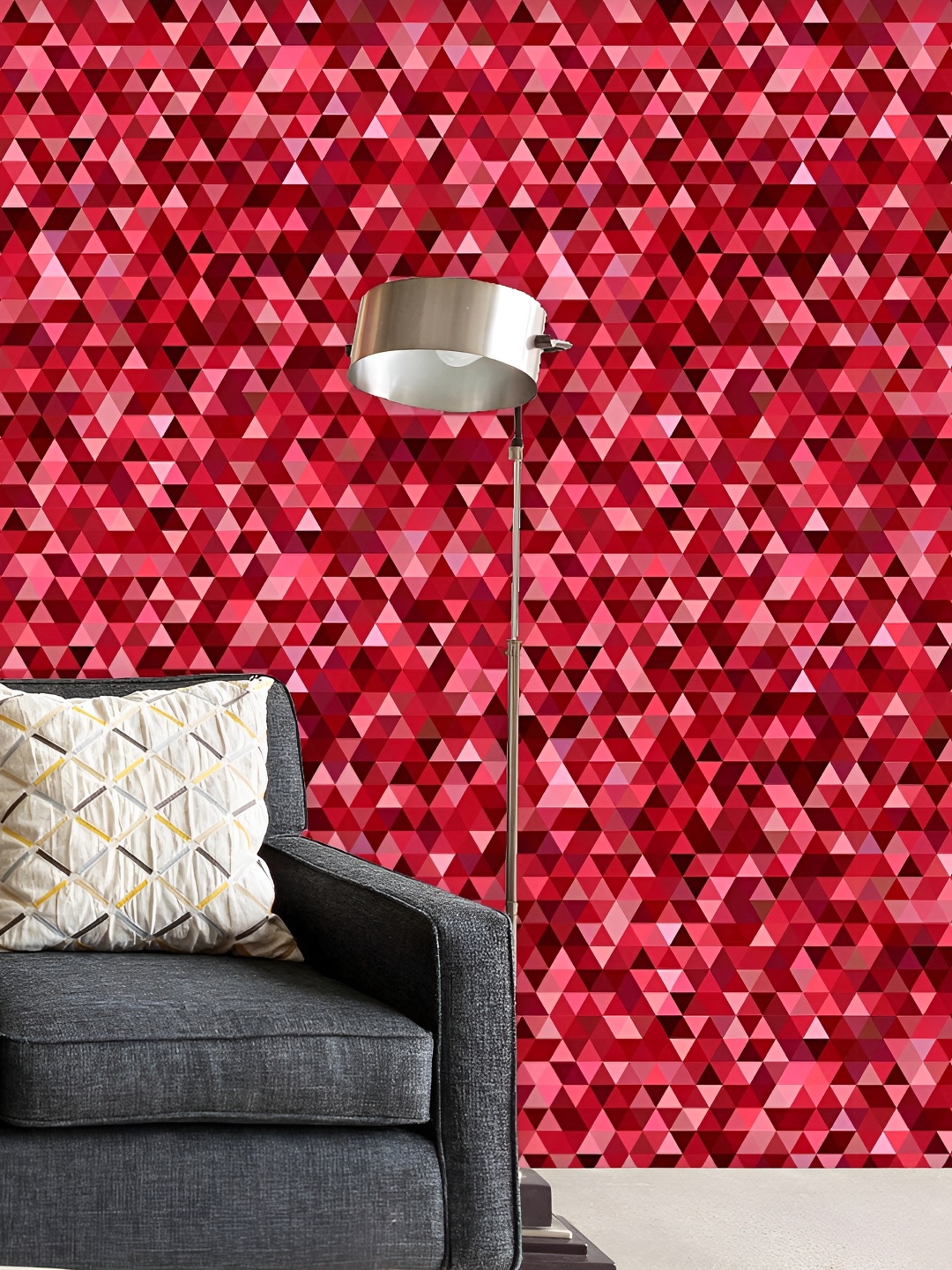 

ArtzFolio Red Geometric Printed Self-Adhesive Peel & Stick Wallpaper