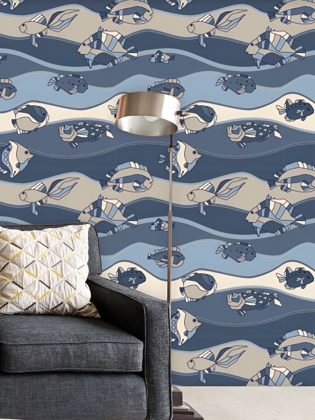 

ArtzFolio Blue & Beige Printed Self-Adhesive Wall Sticker