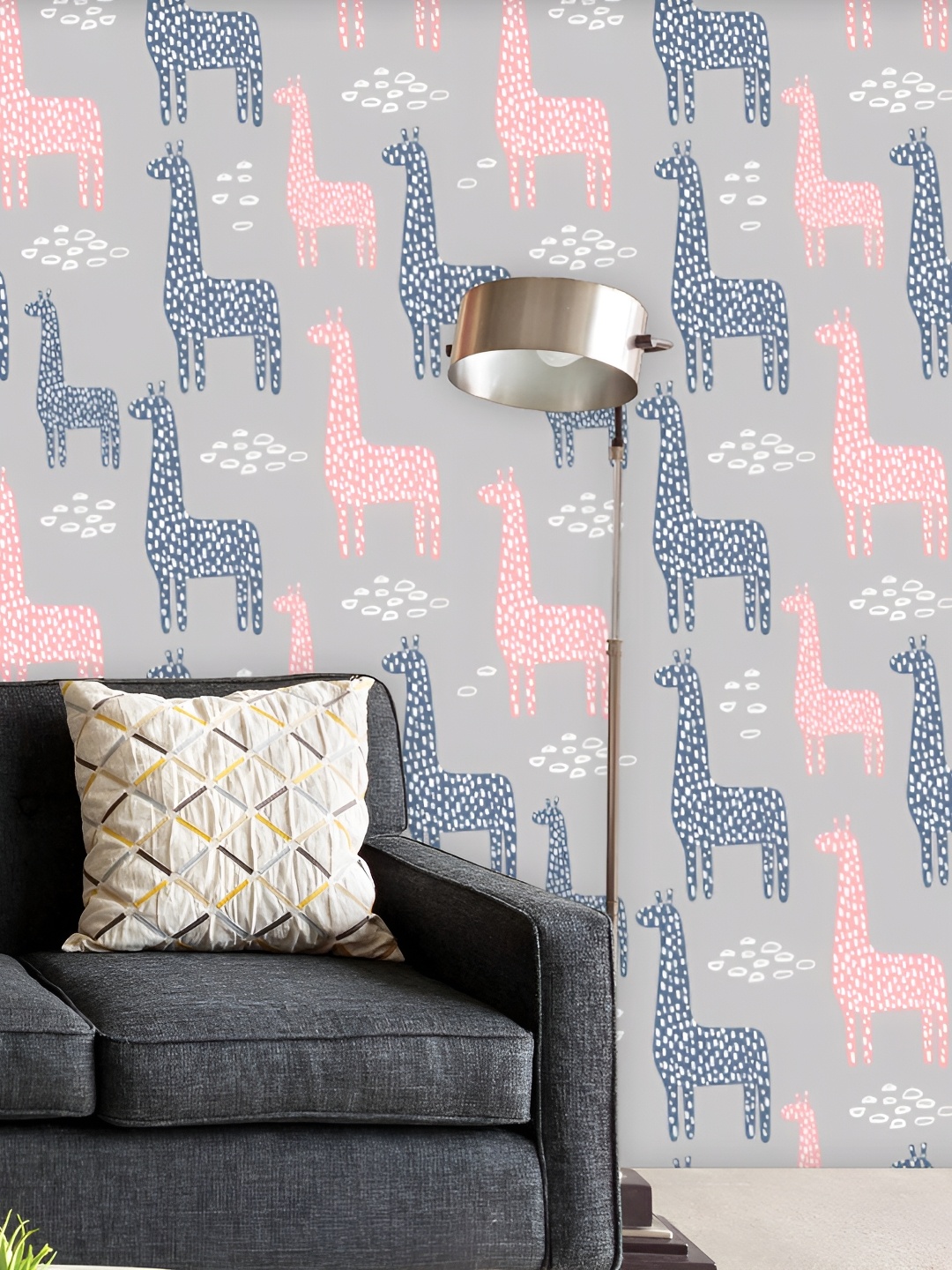 

ArtzFolio Grey & Pink Animal Printed Self Adhesive Wallpaper