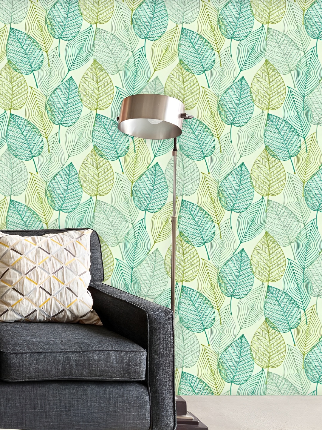 

ArtzFolio Green Leaves Printed Peel & Stick Self-Adhesive Wallpaper