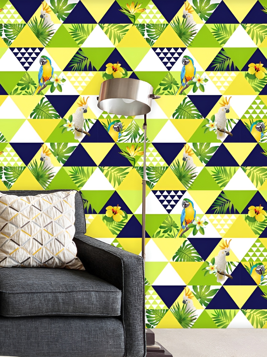 

ArtzFolio Green & Yellow Parrot Printed Self Adhesive Waterproof Wallpaper