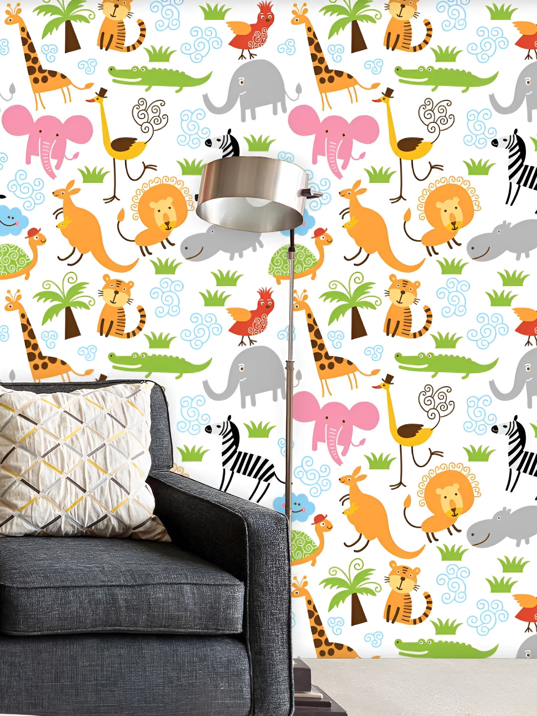 

ArtzFolio White & Orange Printed Self-Adhesive Water-Resistant Wallpaper