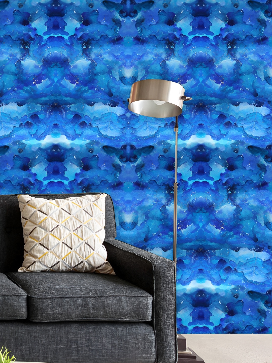 

ArtzFolio Blue & White Abstract Printed Self-Adhesive Peel & Stick Laminated Wallpaper