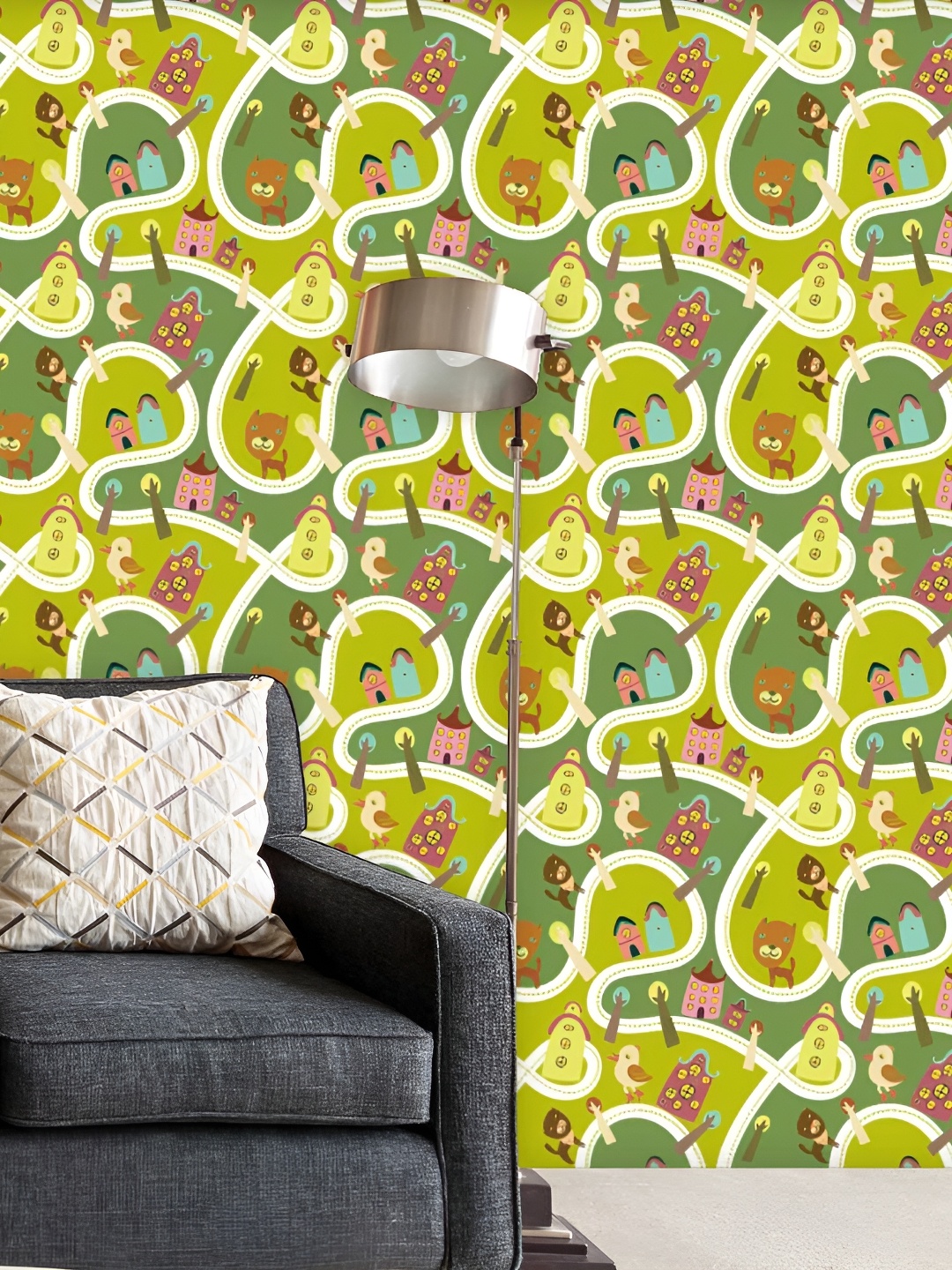 

ArtzFolio Multicolor Printed Easy-to-Peel & Stick Wallpaper, Multi