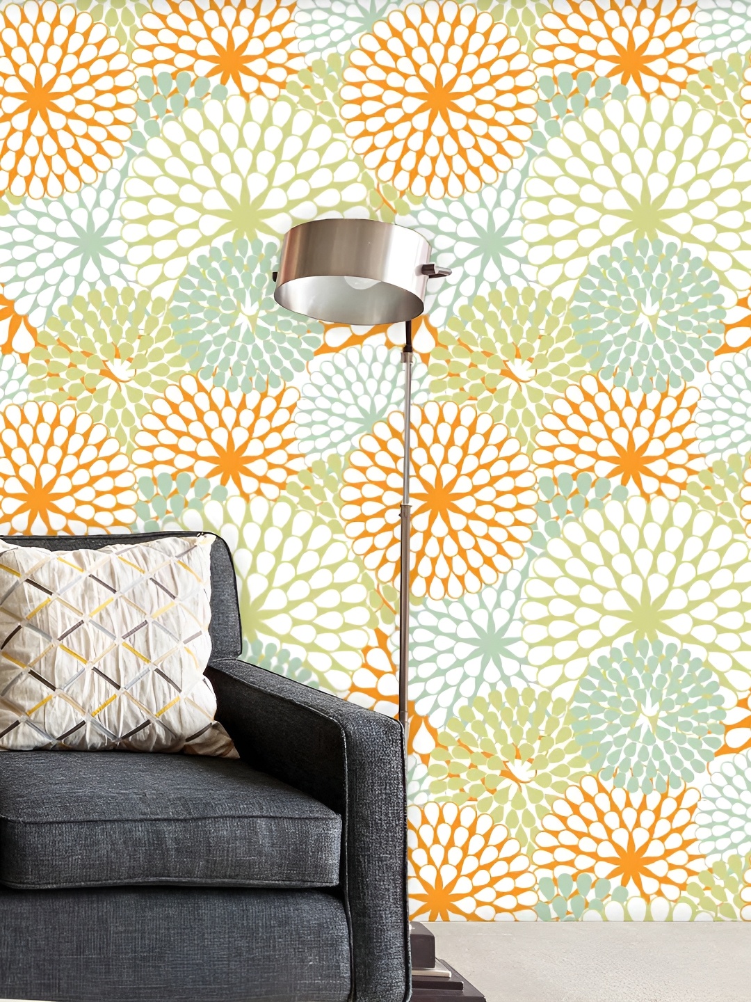 

ArtzFolio Green & White Printed Self-Adhesive Water-Resistant Wallpaper