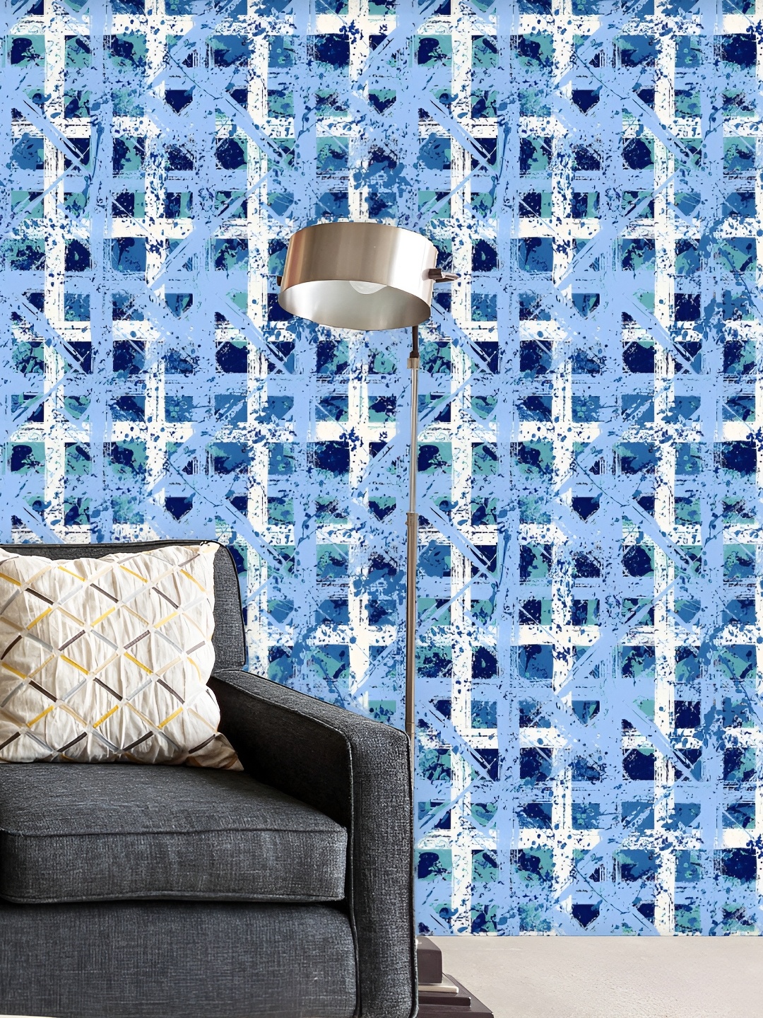 

ArtzFolio Printed Self Adhesive Waterproof Wallpaper 20 x 390 inch, Blue