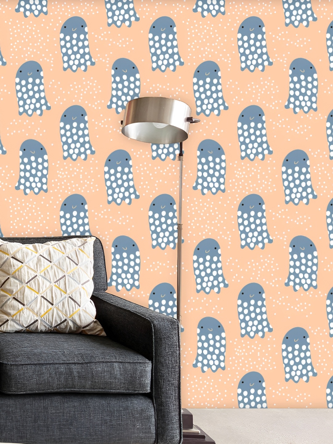 

ArtzFolio Beige & Blue Printed Self-Adhesive Wallpaper