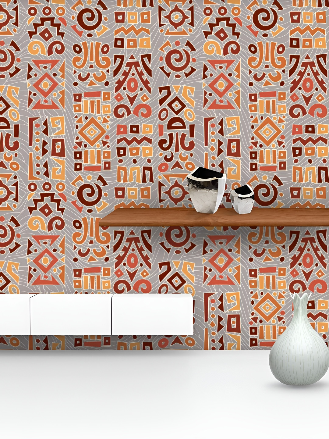 

ArtzFolio Grey & Brown Printed Peel & Stick Self-Adhesive Wallpaper