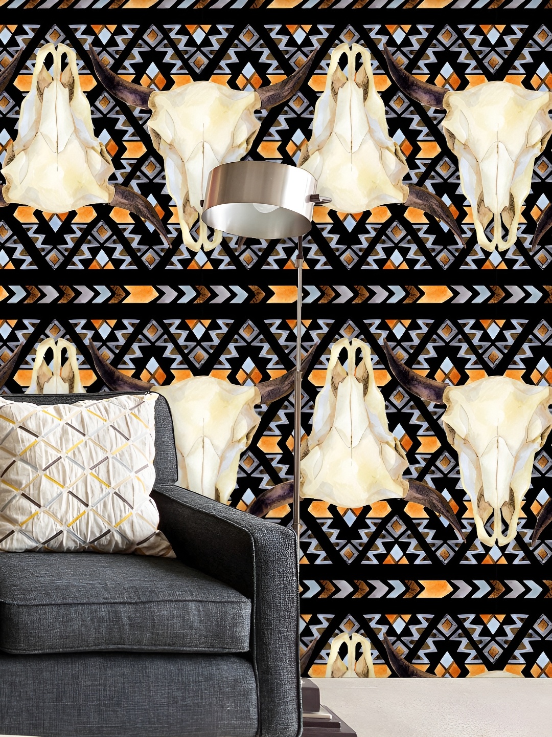 

ArtzFolio Black & Yellow Printed Peel & Stick Self-Adhesive Wallpaper