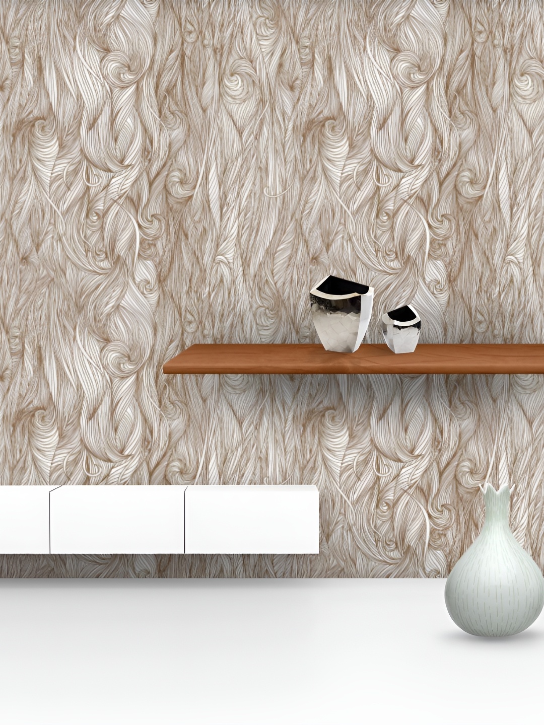 

ArtzFolio White & Brown Printed Self Adhesive Peel & Stick Wallpaper