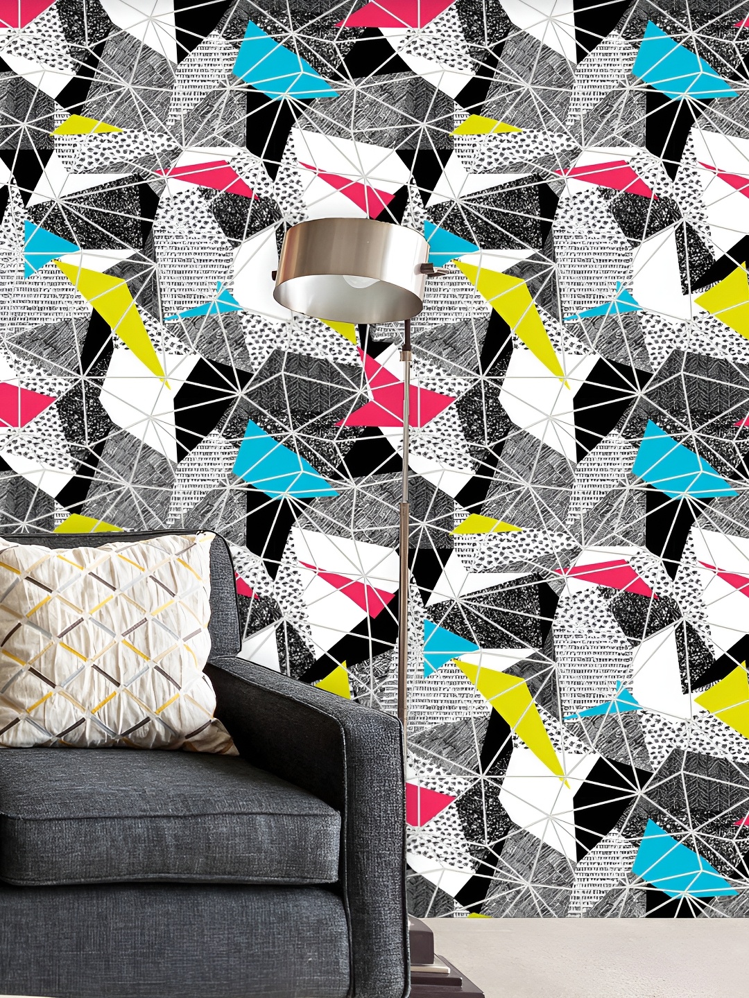 

ArtzFolio Pink & Grey Geometric Printed Self Adhesive Waterproof Wallpaper