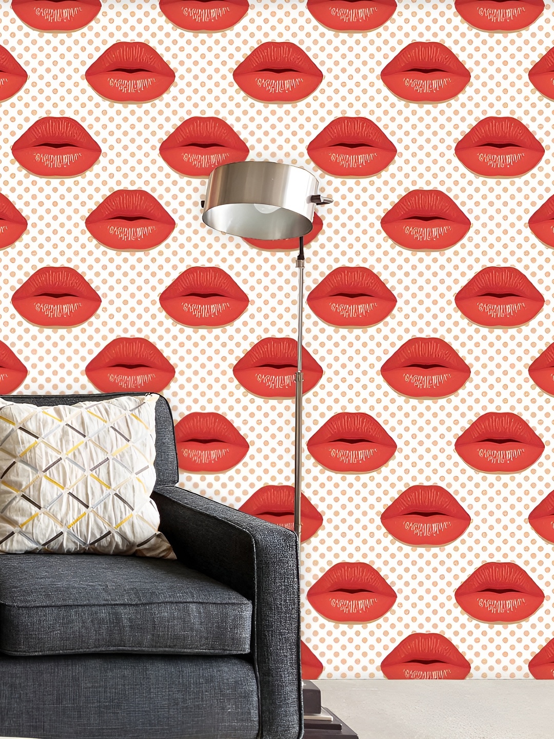 

ArtzFolio Cream & Red Peel & Stick Non-PVC Vinyl Self-Adhesive Wallpaper