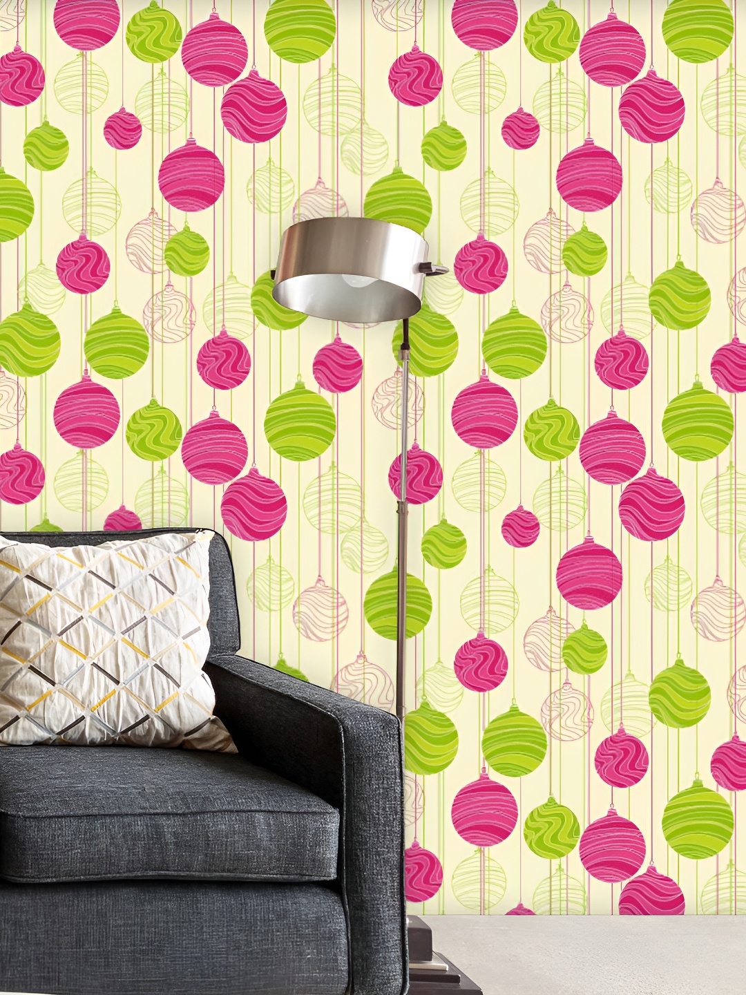 

ArtzFolio Green & Pink Printed Self-Adhesive Peel & Stick Wallpaper