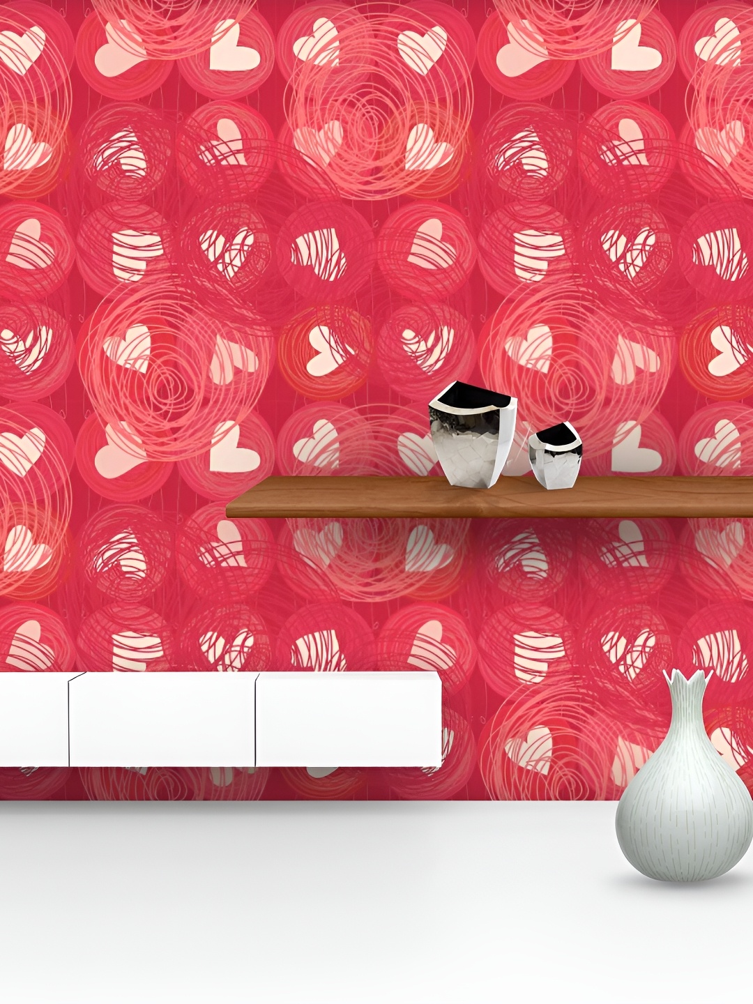 

ArtzFolio Red & Cream Printed Self-Adhesive Wallpaper