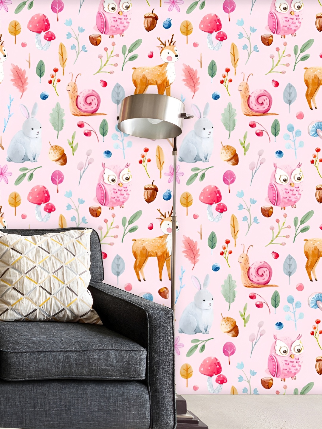 

ArtzFolio Pink & Blue Animals Printed Self Adhesive Water Resistant Wallpaper