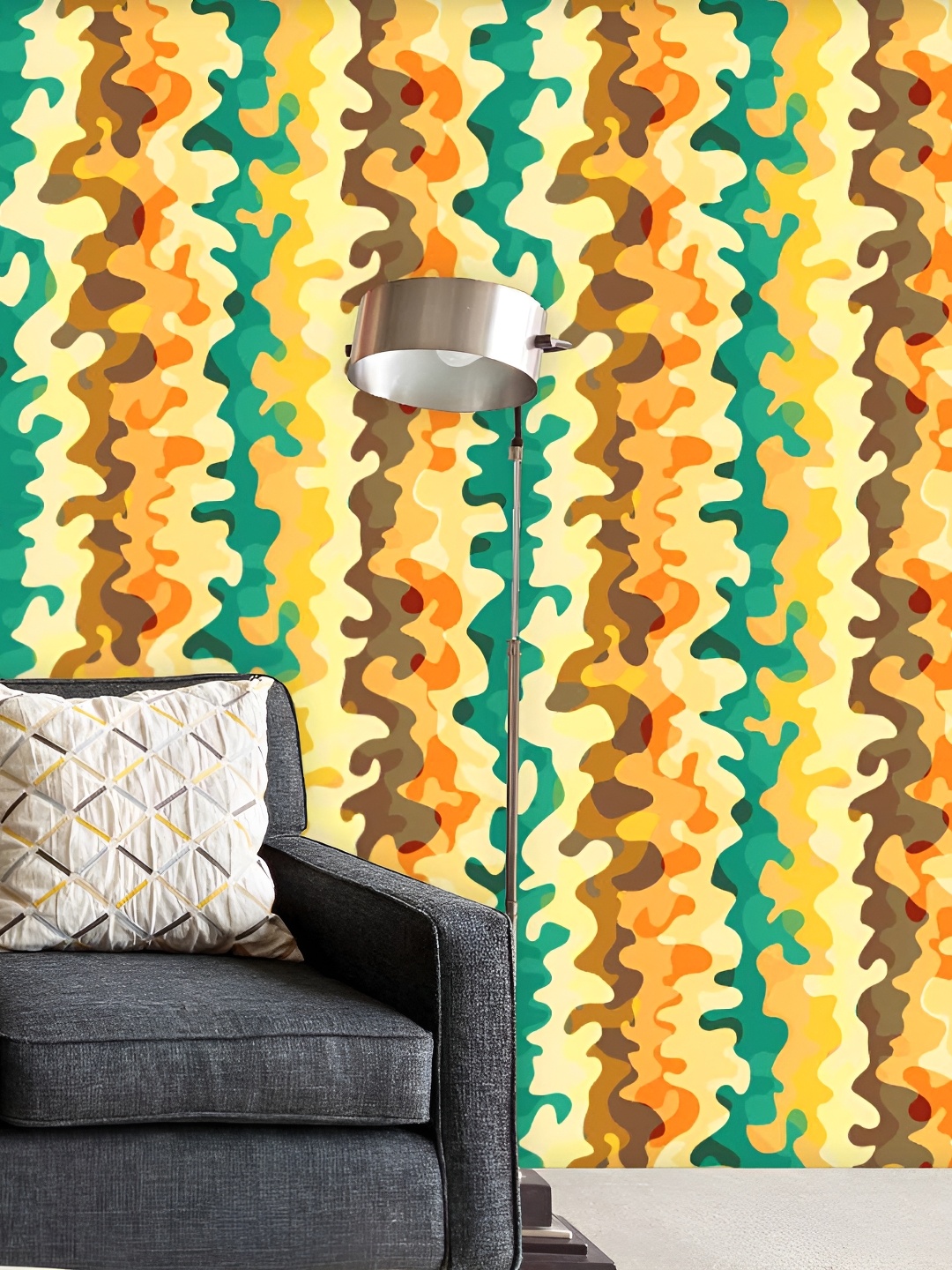

ArtzFolio Green & Yellow Abstract Printed Self-Adhesive Peel & Wall Sticker