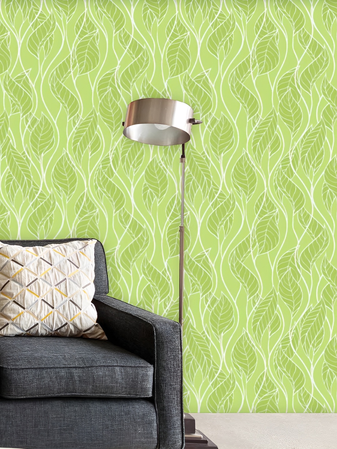 

ArtzFolio Green & White Floral Printed Self Adhesive Wall Paper