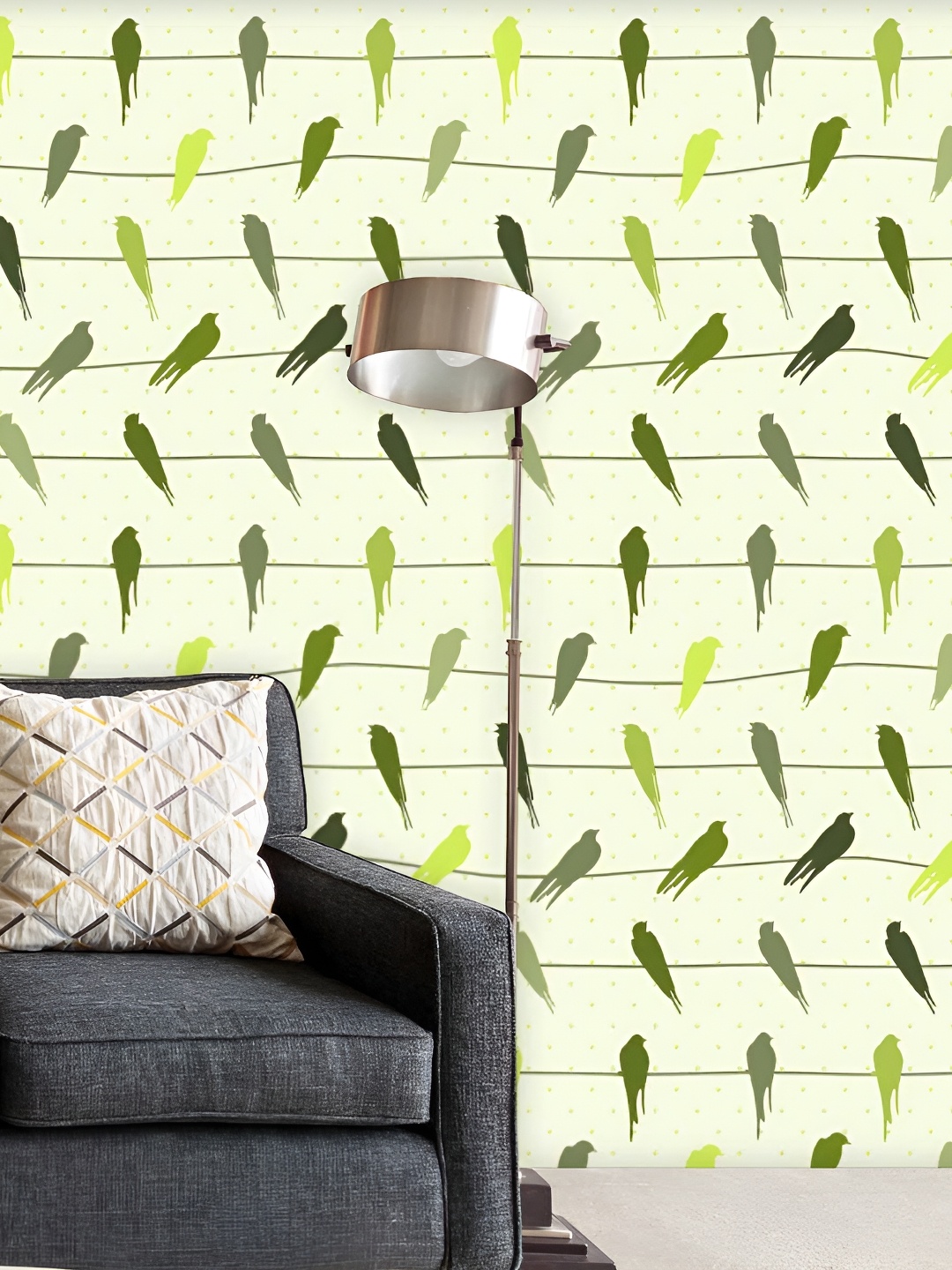 

ArtzFolio Green & Yellow Birds & Animals Printed Self-Adhesive Peel & Wall Sticker