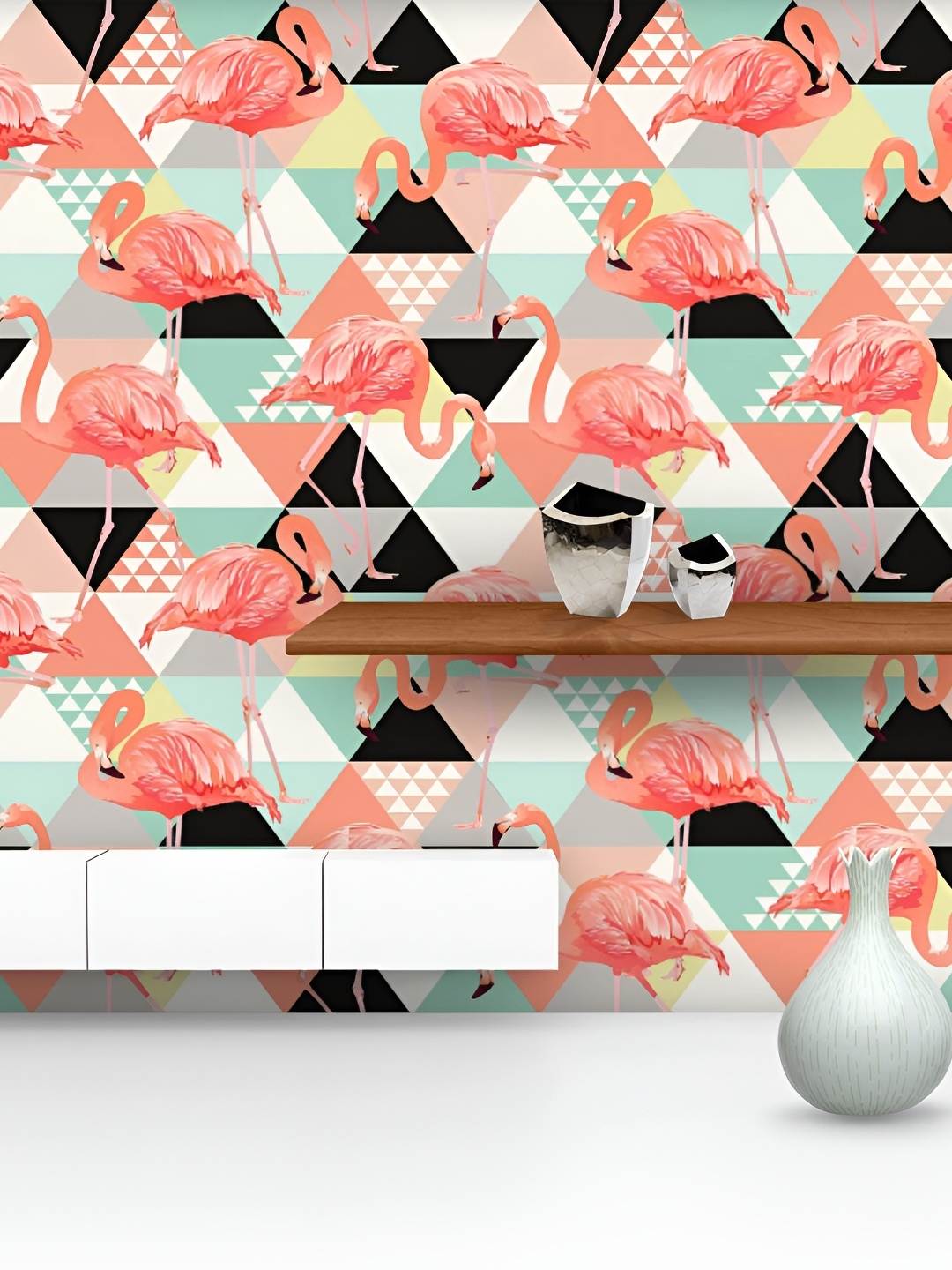 

ArtzFolio Orange-colored & White Printed Self-Adhesive Water-Resistant Wallpaper