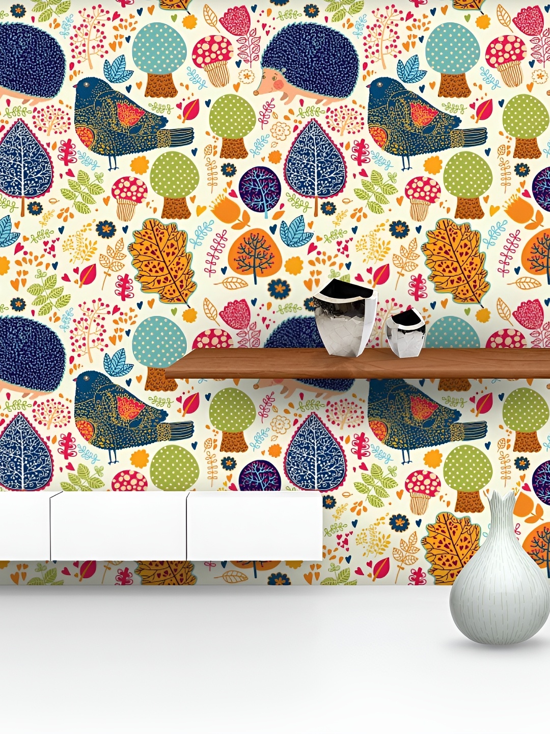

ArtzFolio Beige & Blue Printed Self-Adhesive Water-Resistant Wallpaper