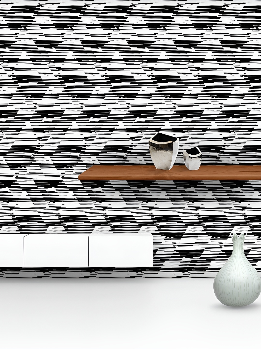 

ArtzFolio White & Black Printed Self Adhesive Wallpaper