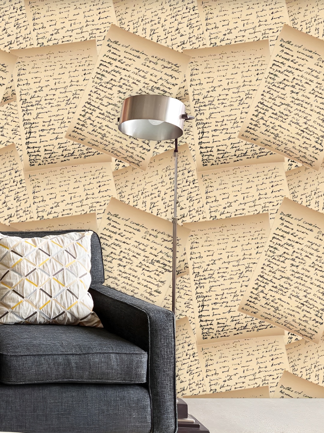 

ArtzFolio Cream & Black Self-Adhesive Non-PVC Peel & Stick Wallpaper