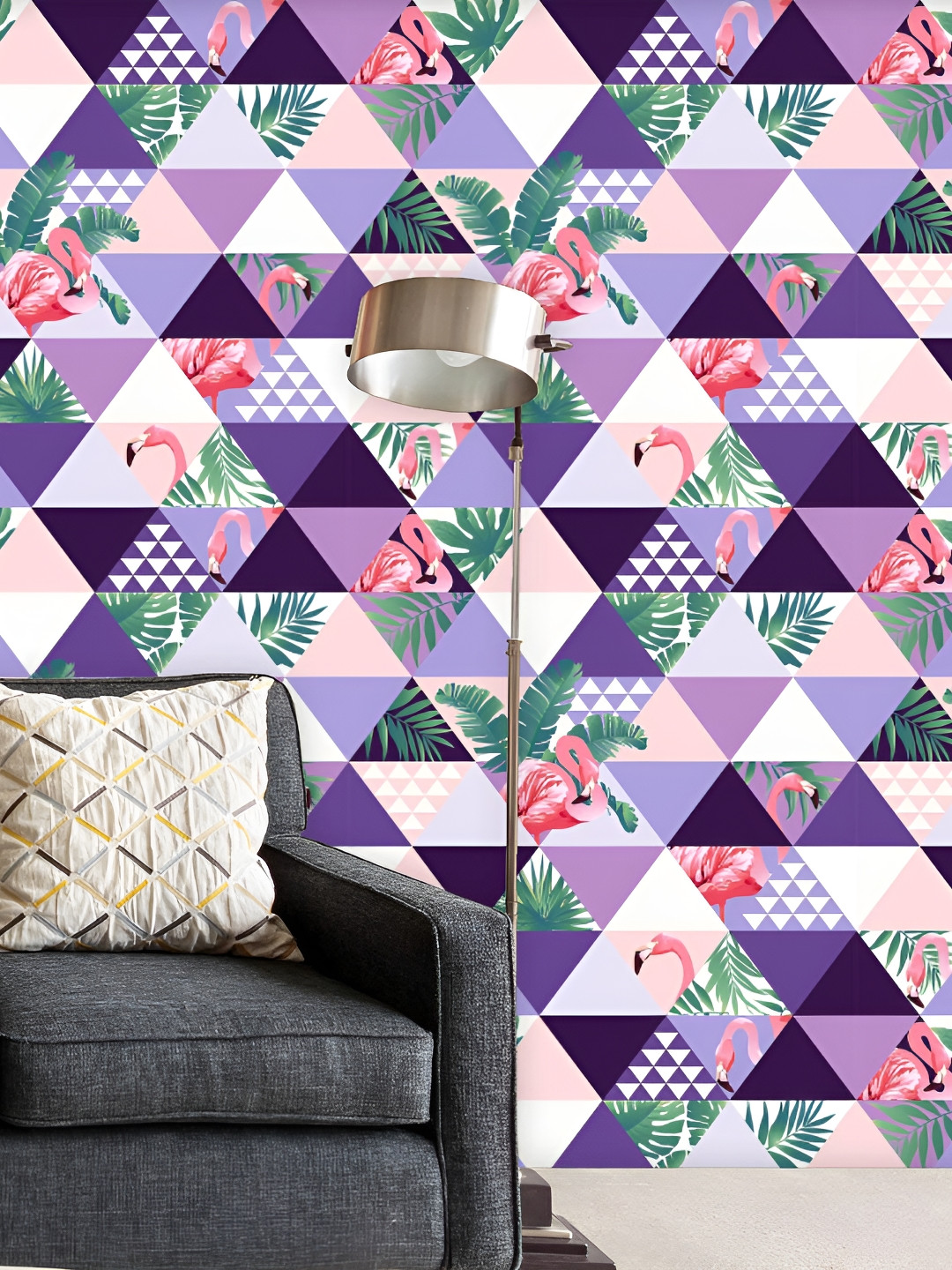 

ArtzFolio Purple & Green Tropical Printed Self-Adhesive Peel & Stick Wall Stickers