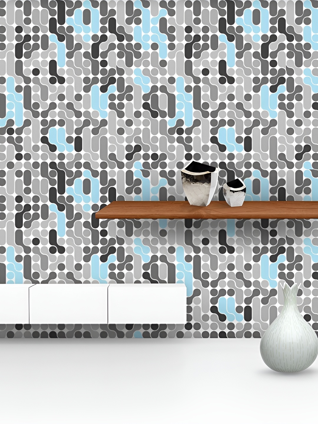 

ArtzFolio Grey & White Printed Self Adhesive Wallpaper