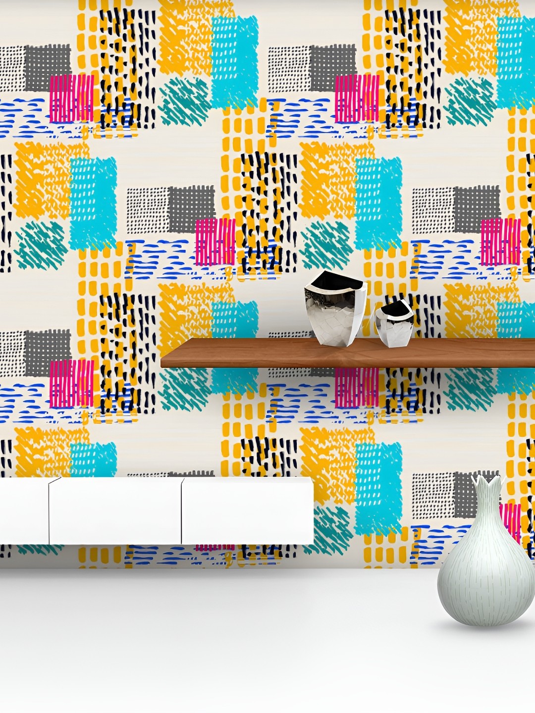 

ArtzFolio Beige & Yellow Printed Self Adhesive Wallpaper