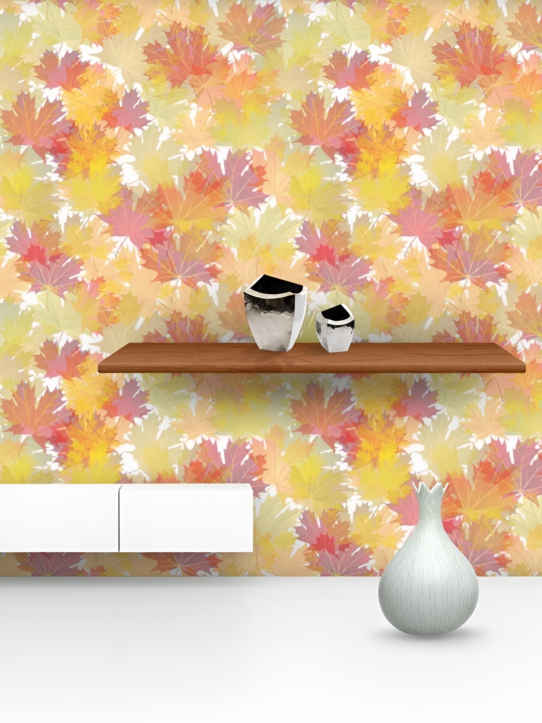 

ArtzFolio yellow & White Floral Peel & Stick Self-Adhesive Wallpaper