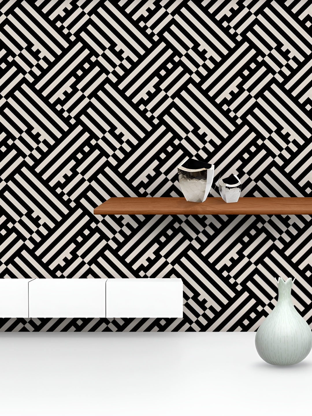 

ArtzFolio White & Black Geometric Printed Self-Adhesive Wall Wallpaper