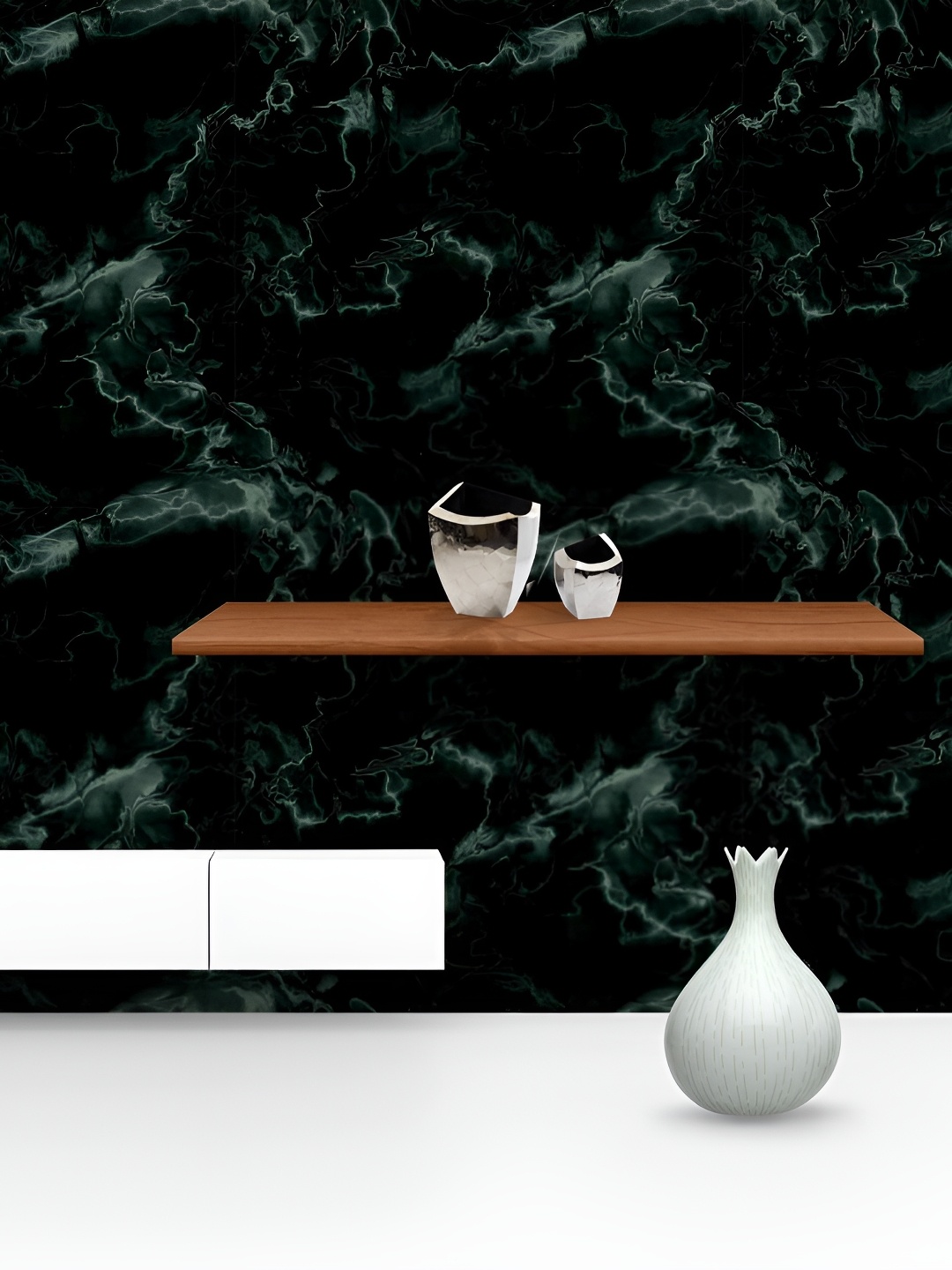 

ArtzFolio Black & Green Abstract Printed Self Adhesive Wallpaper