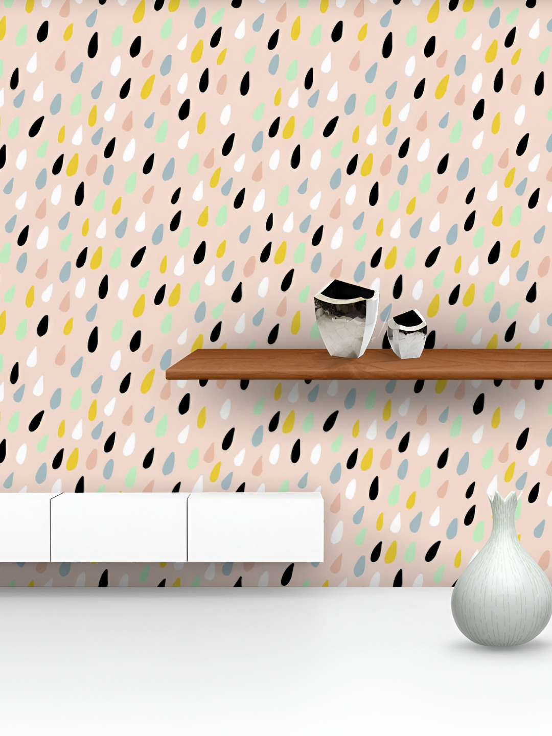 

ArtzFolio Beige & Black Abstract Printed Water Resistant Peel & Stick Wallpaper