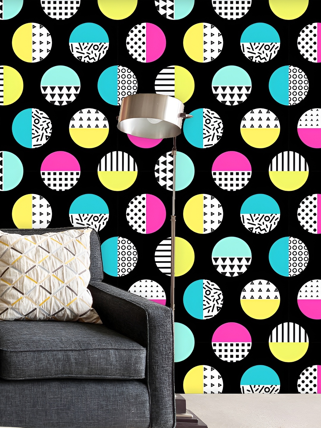 

ArtzFolio Black & Pink Geometric Printed Self-Adhesive Wallpaper